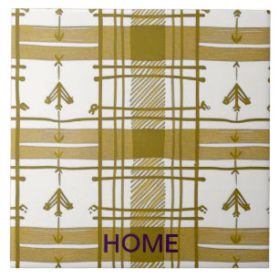 Gold and white abstract  tile