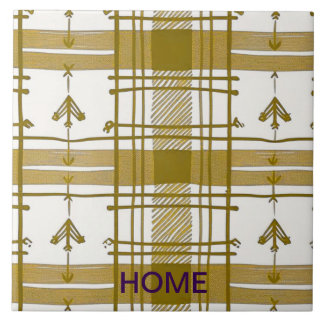 Gold and white abstract tile
