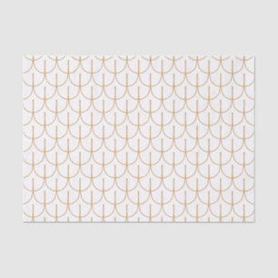 Gold and White Art Deco Fish Scale Pattern Tissue Paper