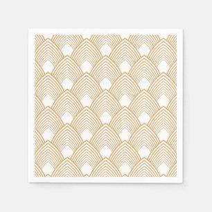 Gold and White Art Deco Pattern Napkin