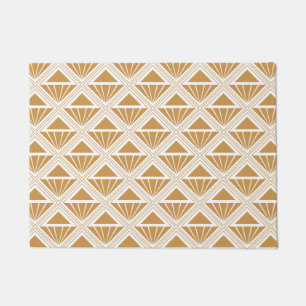 Gold and white Art Deco pattern with rhombuses Doormat