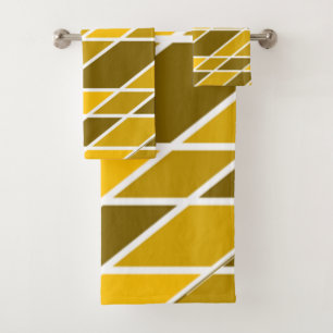 Gold and White Bath Towel Set