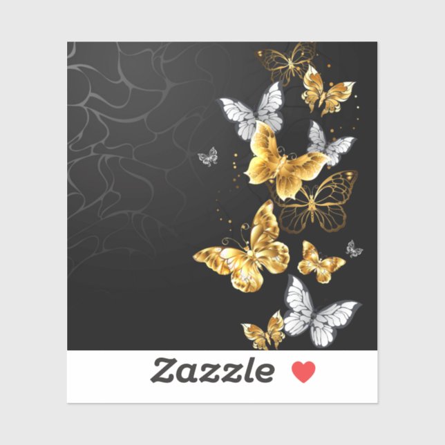Gold and white butterflies (Sheet)