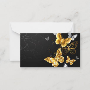 Gold and white butterflies advice card