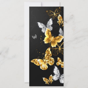 Gold and white butterflies announcement