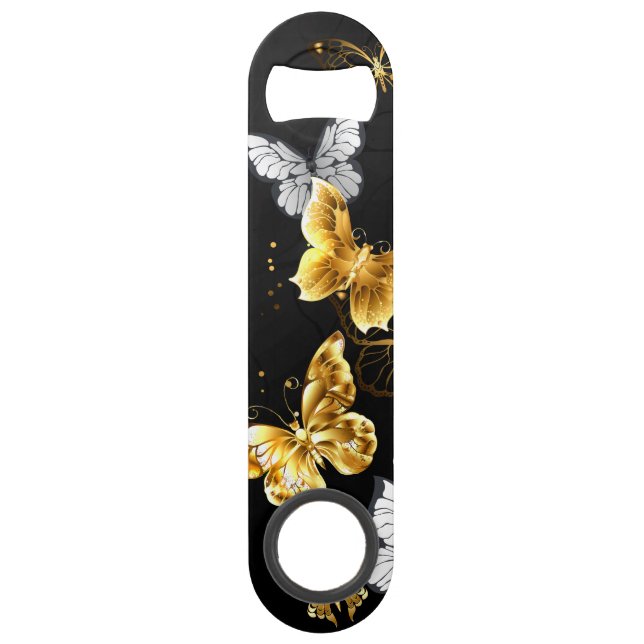 Gold and white butterflies bar key (Front)