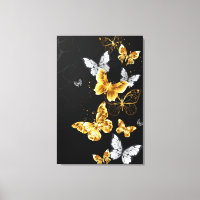 Gold and white butterflies