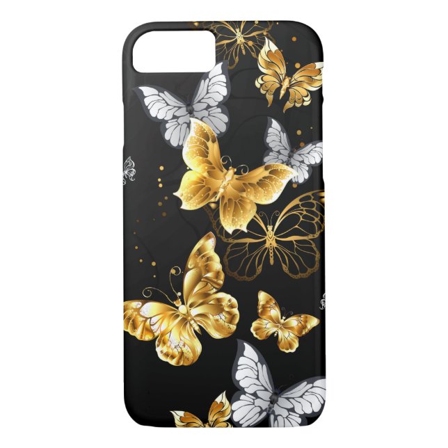 Gold and white butterflies Case-Mate iPhone case (Back)