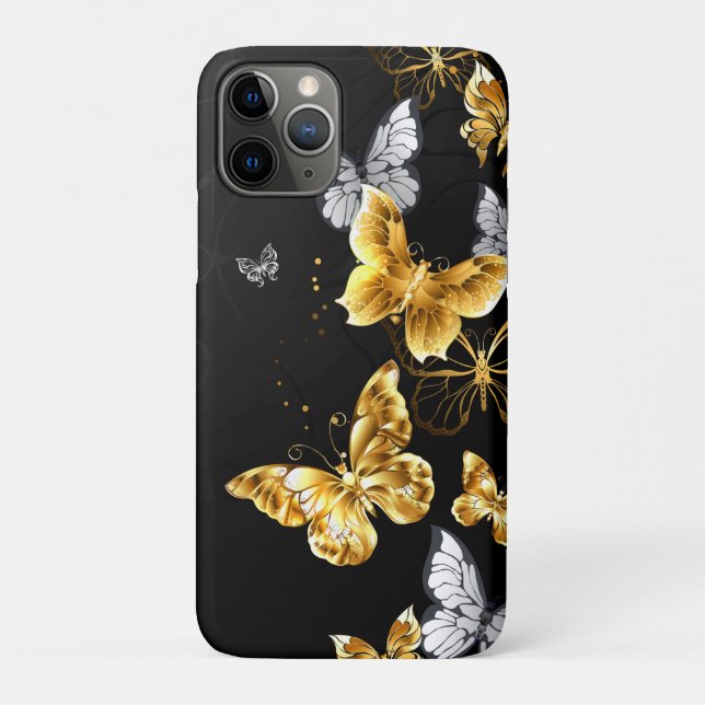 Gold and white butterflies Case-Mate iPhone case (Back)