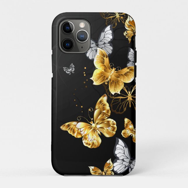Gold and white butterflies Case-Mate iPhone case (Back)