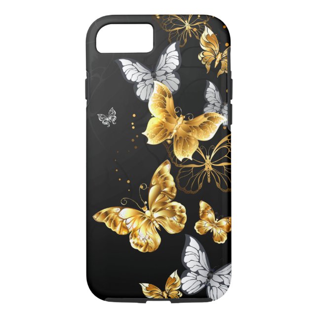 Gold and white butterflies Case-Mate iPhone case (Back)