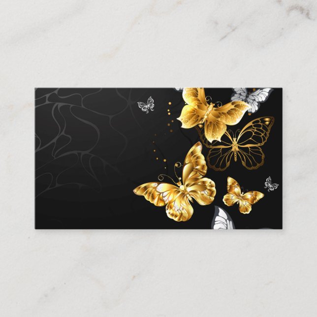Gold and white butterflies discount card (Front)