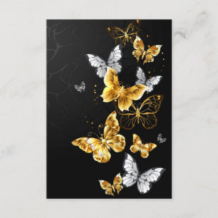 Gold and white butterflies enclosure card