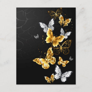 Gold and white butterflies enclosure card