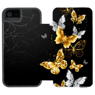 Gold and white butterflies incipio watson™ iPhone 5 wallet case