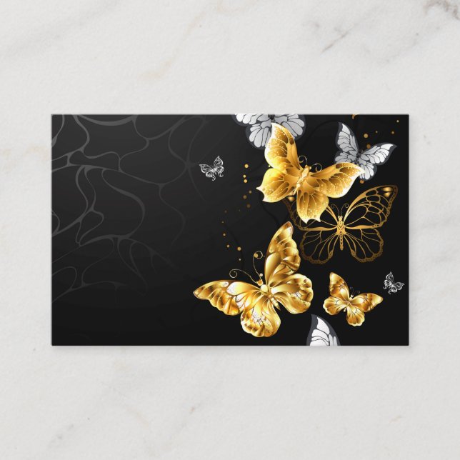 Gold and white butterflies loyalty card (Front)