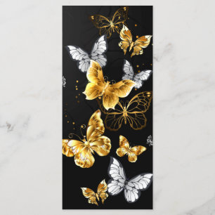 Gold and white butterflies menu