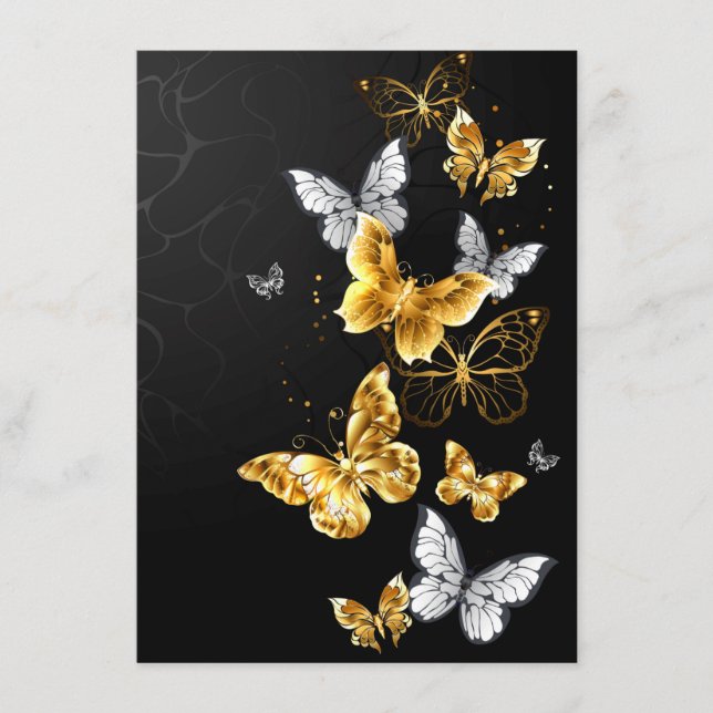 Gold and white butterflies menu (Front)