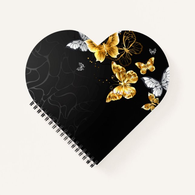 Gold and white butterflies notebook (Front)