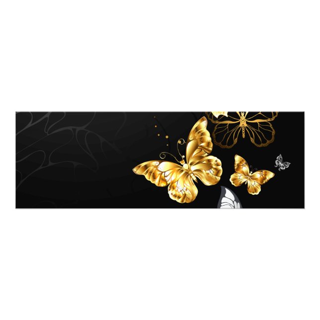 Gold and white butterflies photo print (Front)