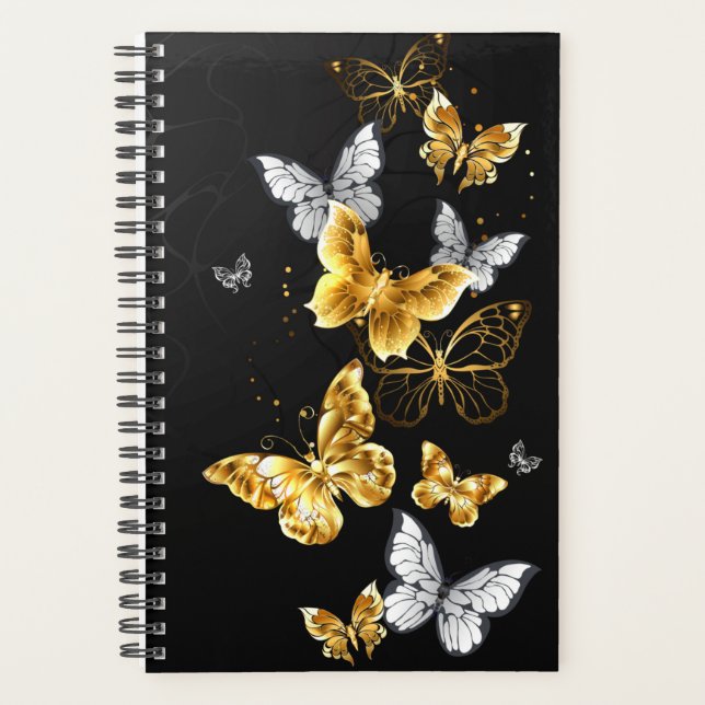Gold and white butterflies planner (Front)