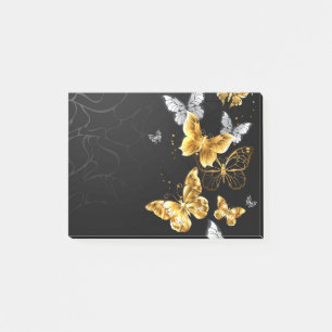 Gold and white butterflies post-it notes
