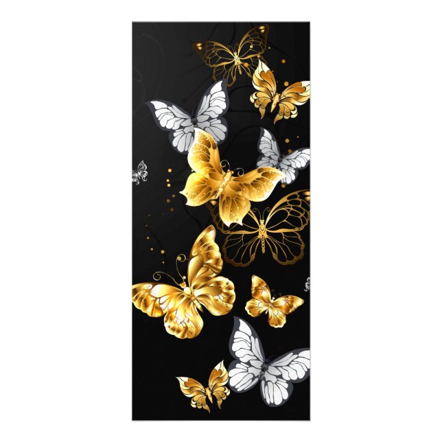 Gold and white butterflies rack card (Front)