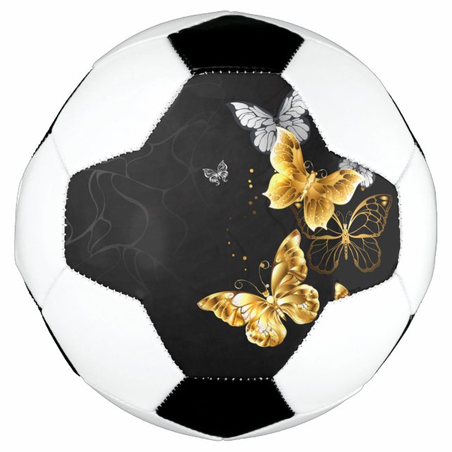 Gold and white butterflies soccer ball (Front)