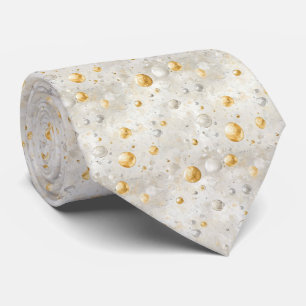 Gold and White Champagne Bubbly on White Tie