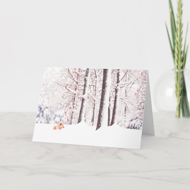 Gold and White Christmas Holiday Card (Front)