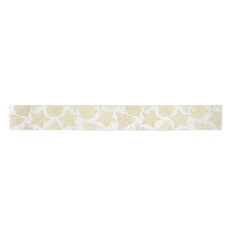 Gold and White Christmas Pattern Ribbon