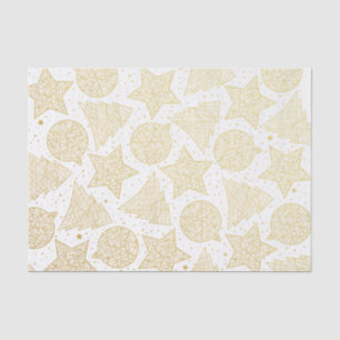 Gold and White Christmas Pattern Tissue Paper