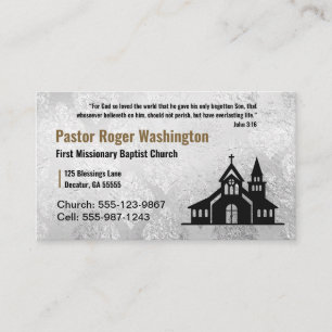 Gold and White Church Pastor Business Card