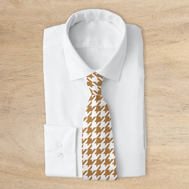 Gold and White Classic Houndstooth Tie (Creator Uploaded)