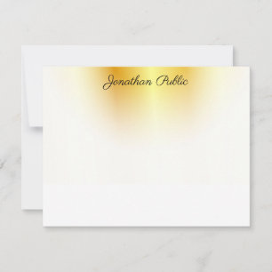 Gold And White Elegant Calligraphed Script Text Card