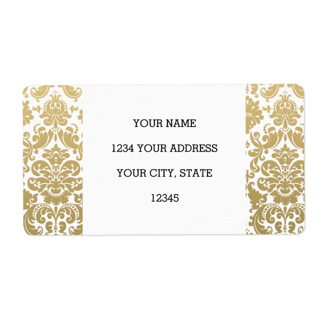 Gold and White Elegant Damask Pattern (Front)
