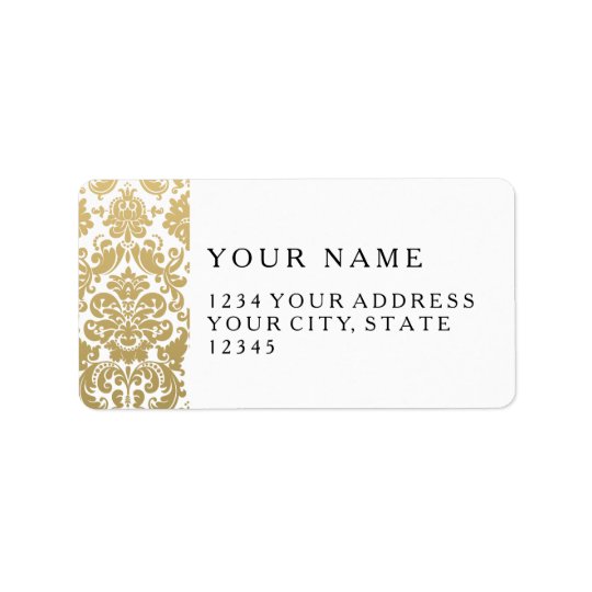 Gold and White Elegant Damask Pattern