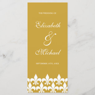 Gold and White Fleur de Lis Wedding Program