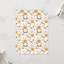 Gold and White Floral seamless pattern