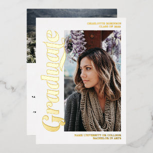 Gold and white graduate script 3 photos graduation