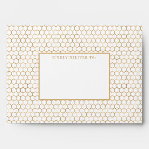 Gold and White Honeycomb Envelope