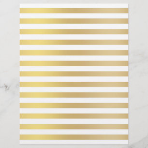 Gold and white horizontal lines scrapbook paper