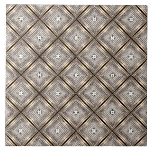 Gold and white kaleidoscope pattern     tile