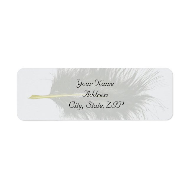 Gold and White Marabou Feather Return Address (Front)