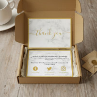 Gold and white marble effect discount thank you