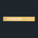 Gold and White Merry Everything Return Address Wrap Around Label<br><div class="desc">This festive holiday wrap around return address label features the words "merry everything" written in white on a sunny gold background.</div>