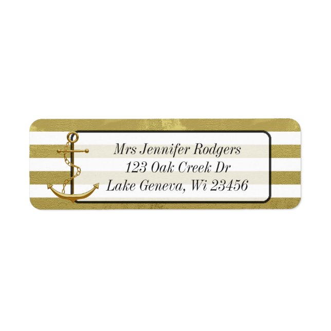 Gold and White Nautical Themed Anchor (Front)