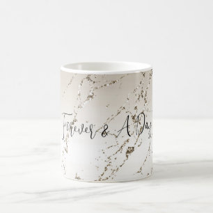Gold and White Ombre Marble Glitz Coffee Mug