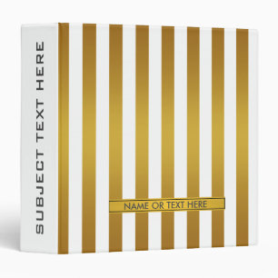 Gold and White Personalized Binder