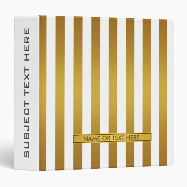 Gold and White Personalized Binder (Front/Spine)